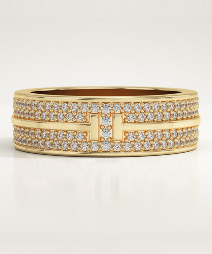 0.866 TCW Round Lab-Grown Diamond Multi Stone Wedding Band