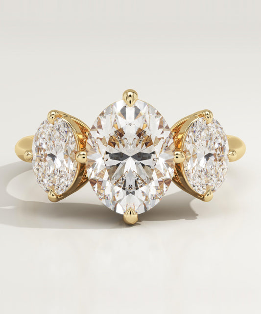 Oval Cut Three Stone Lab-Grown Diamond Engagement Ring