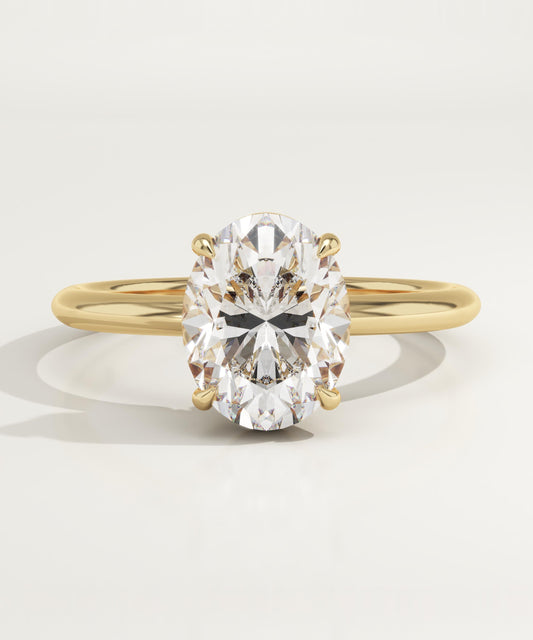 Oval Cut Solitaire Lab-Grown Diamond Engagement Ring