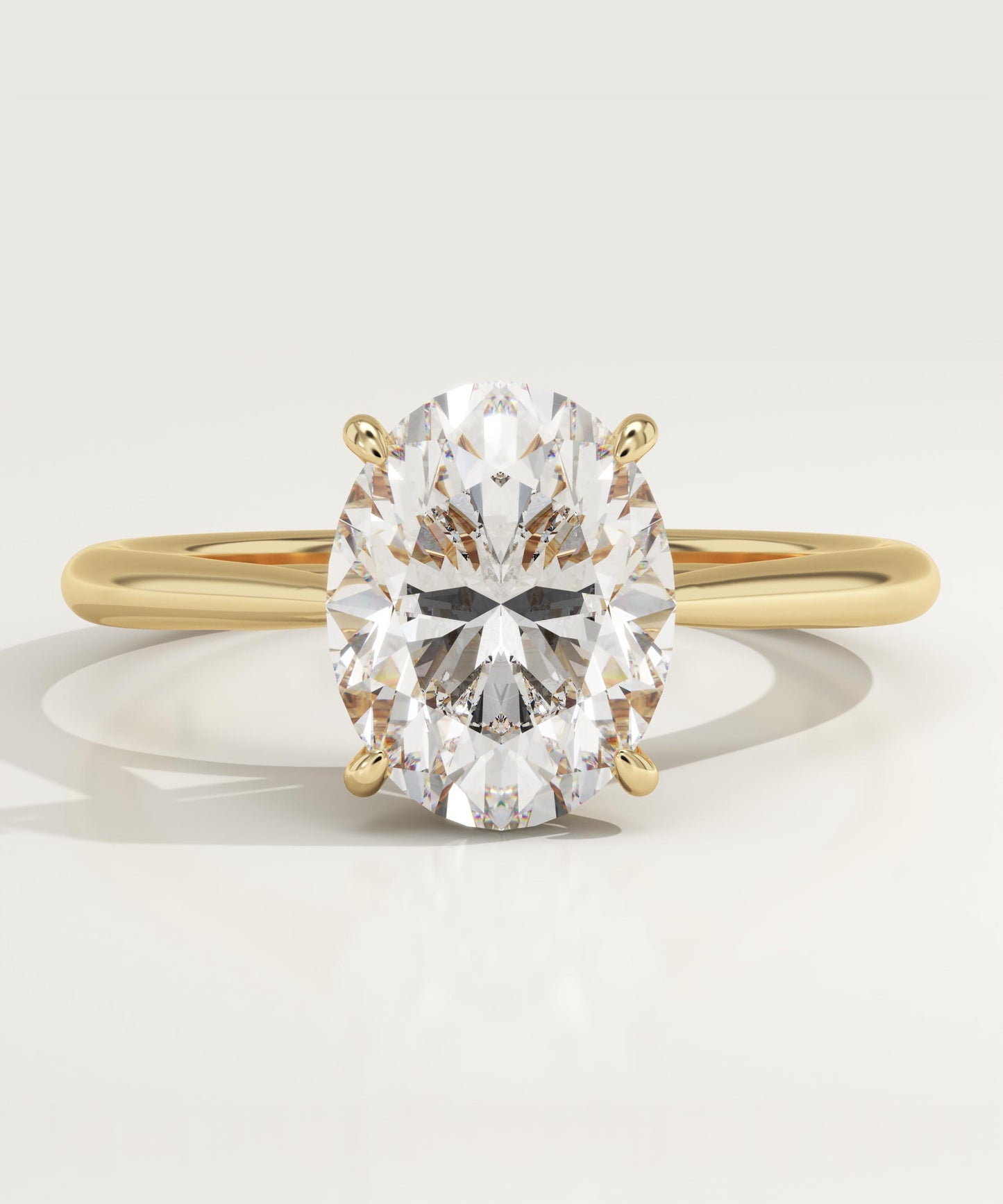 Oval Cut Solitaire Cathedral Lab-Grown Diamond Engagement Ring