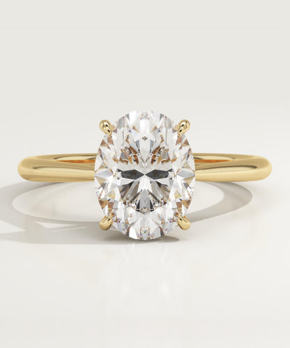 Oval Cut Solitaire Cathedral Lab-Grown Diamond Engagement Ring