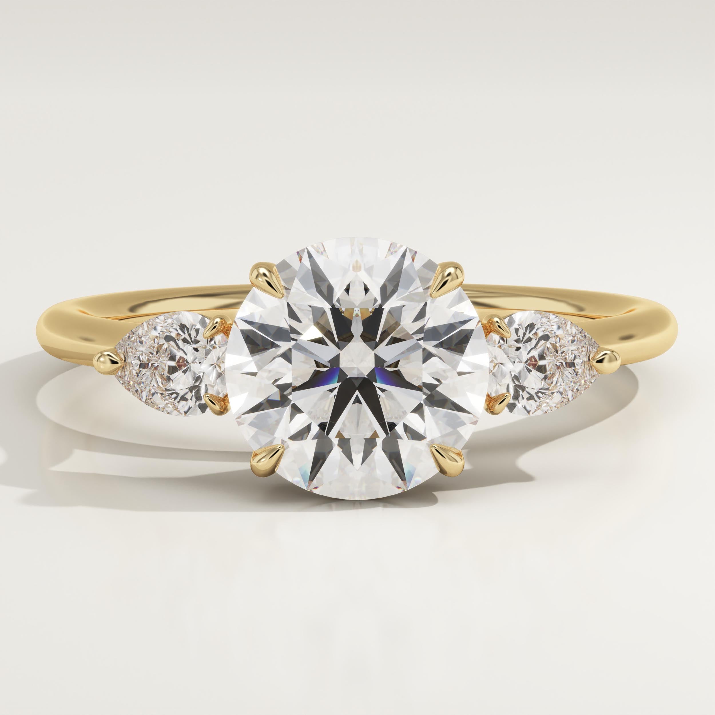 1.5 CT Round Cut Three Stone Lab-Grown Diamond Engagement Ring
