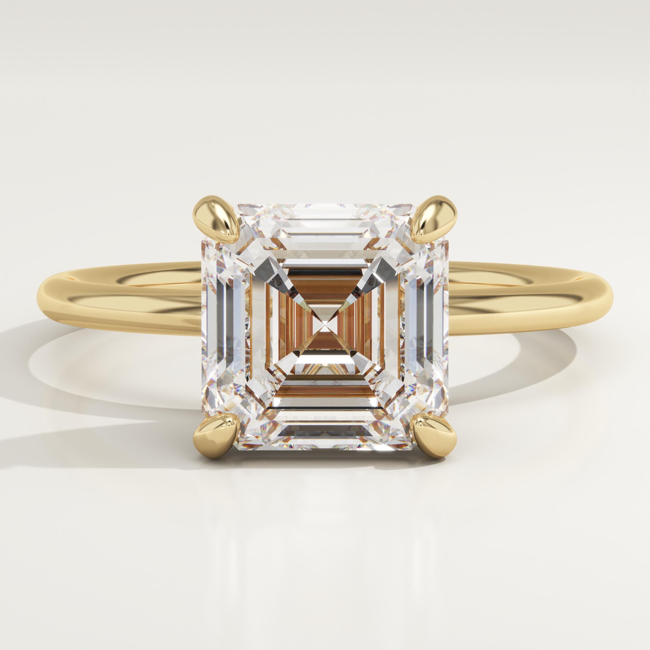 2.0 CT Asscher Cut Solitaire Lab-Grown Diamond Engagement Ring