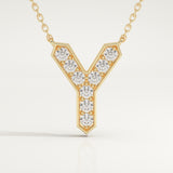 0.23 TCW Round Lab-Grown Diamond Y Initial Necklace