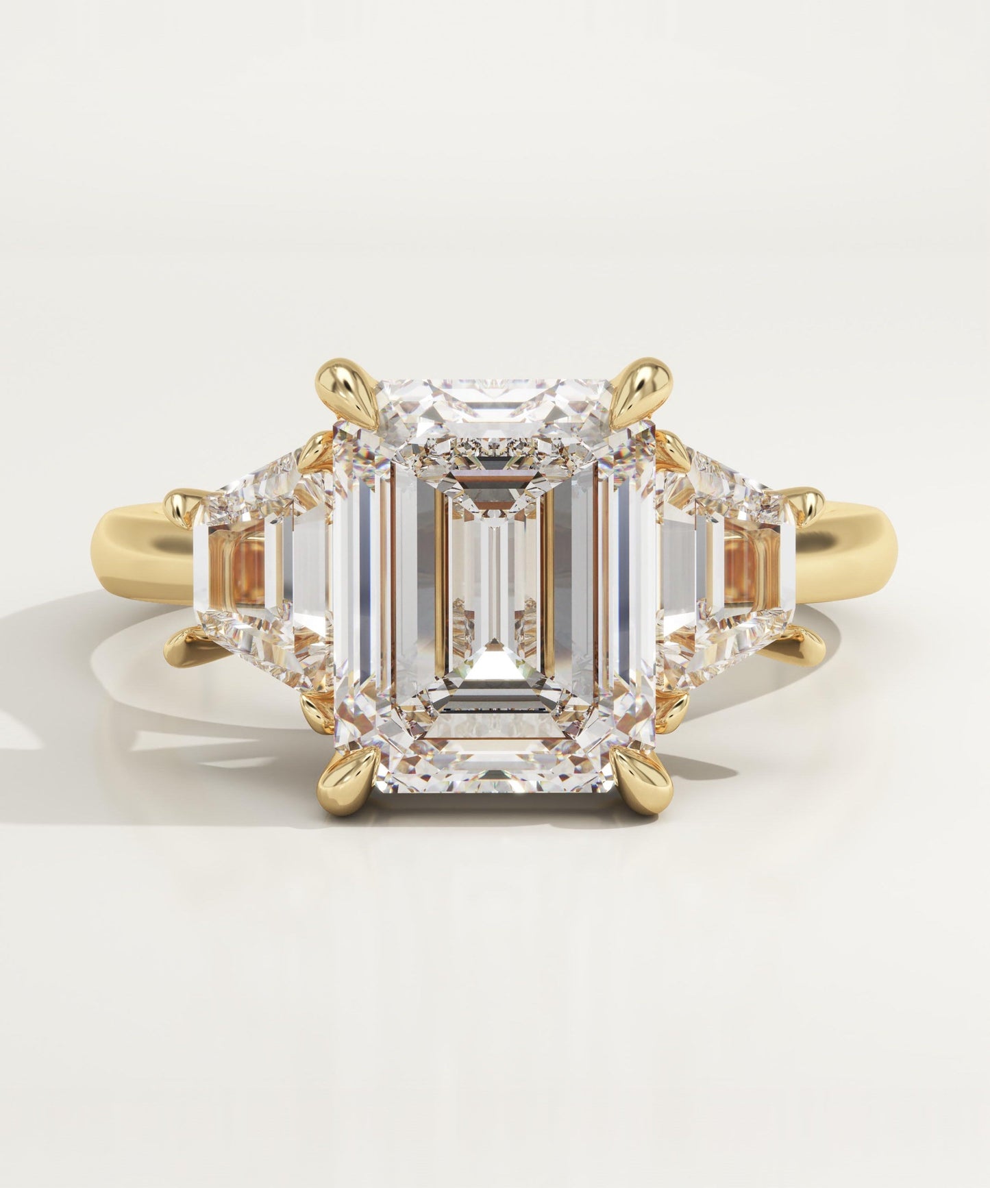 Emerald Cut Three Stone Lab-Grown Diamond Engagement Ring