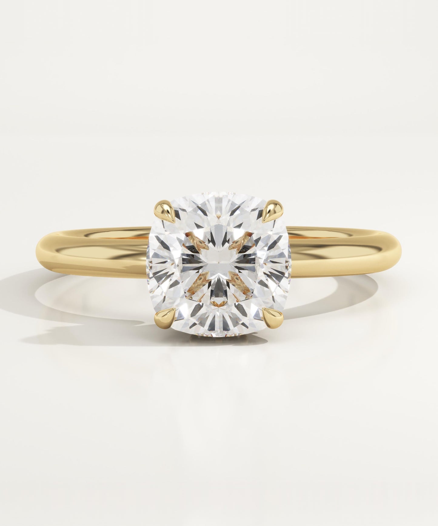 1.75 CT Cushion Cut Hidden Halo Moissanite Engagement Ring