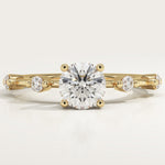 2.0 CT Round Cut Dainty Pave Lab-Grown Diamond Engagement Ring