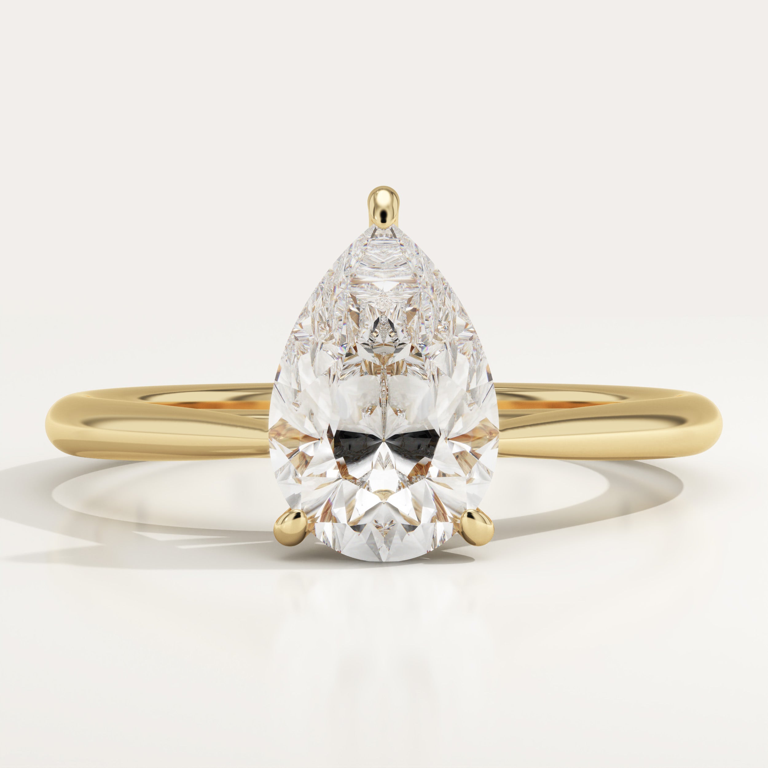 2.0 CT Pear Cut Solitaire Lab-Grown Diamond Engagement Ring
