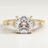 2.0 CT Cushion Cut Three Stone Lab-Grown Diamond Engagement Ring