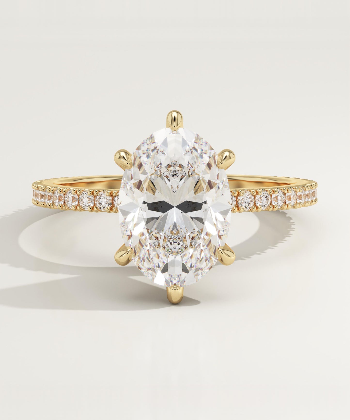 Oval Cut Pave Lab-Grown Diamond Engagement Ring