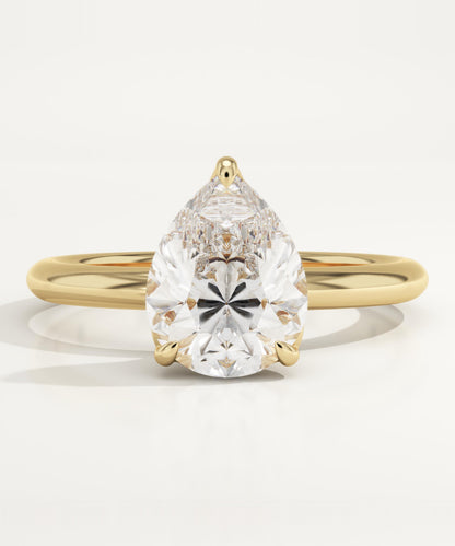 1.5 CT Pear Cut Solitaire Moissanite Engagement Ring