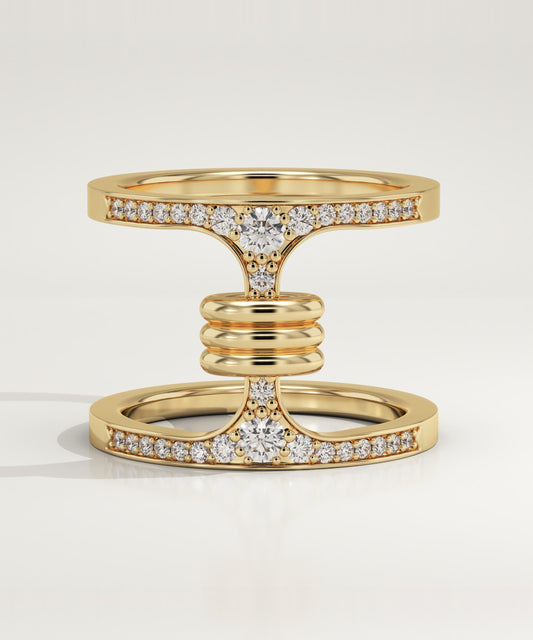 0.445 TCW Round Lab-Grown Diamond Double Shank Wedding Band