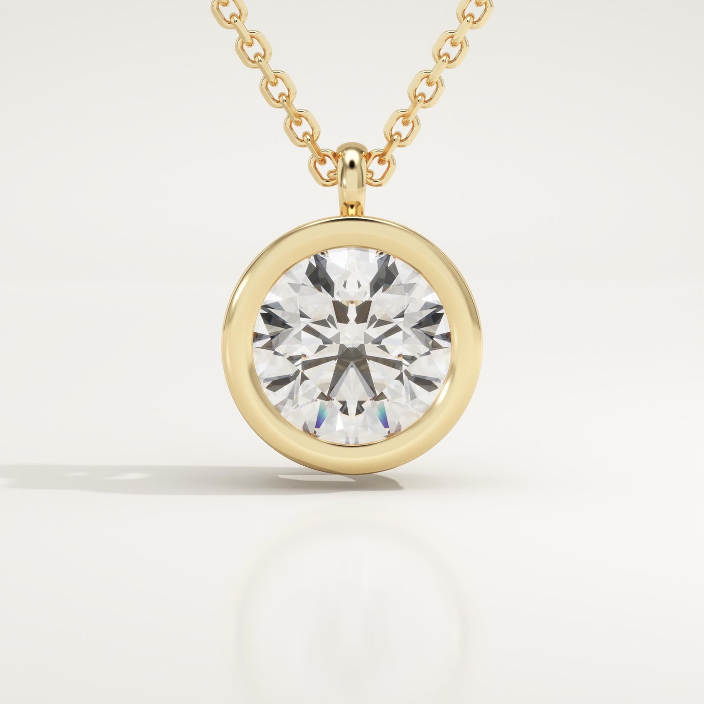 2 CT Round Lab-Grown Diamond Solitaire & Bezel Necklace