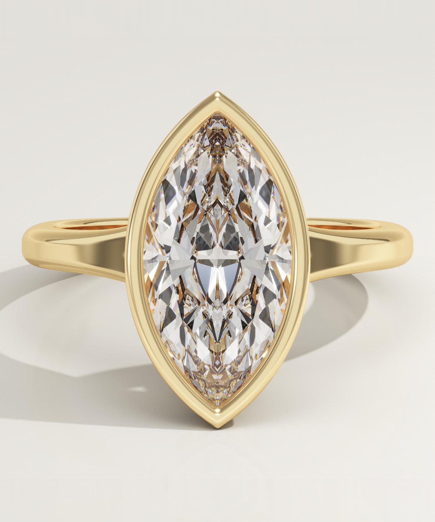 Marquise Cut Bezel Lab-Grown Diamond Engagement Ring