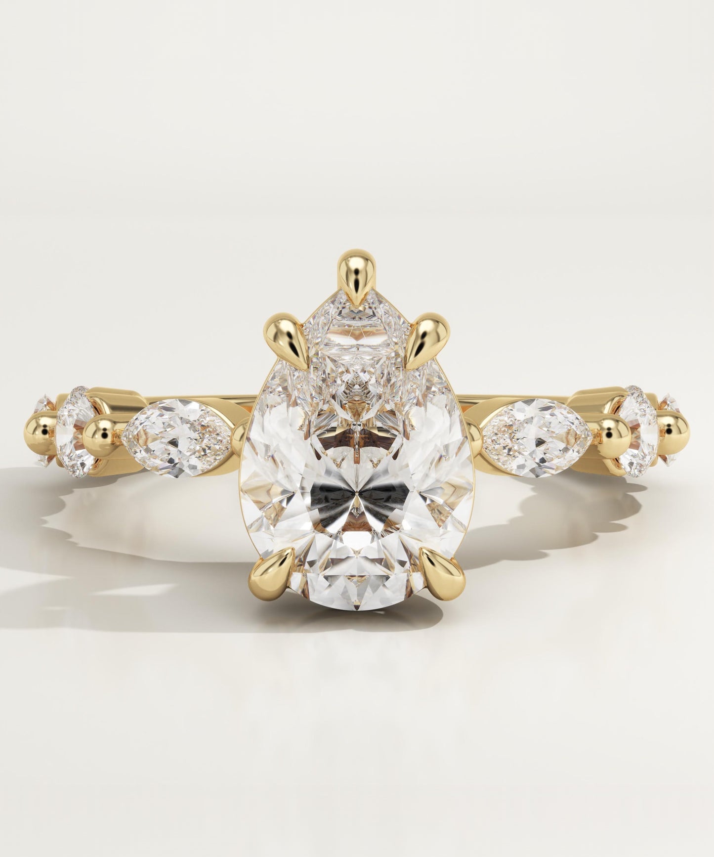 Pear Cut Pave Lab-Grown Diamond Engagement Ring
