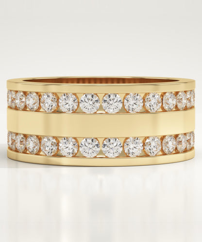 1.12 TCW Round Lab-Grown Diamond Channel Setting Wedding Band For Men