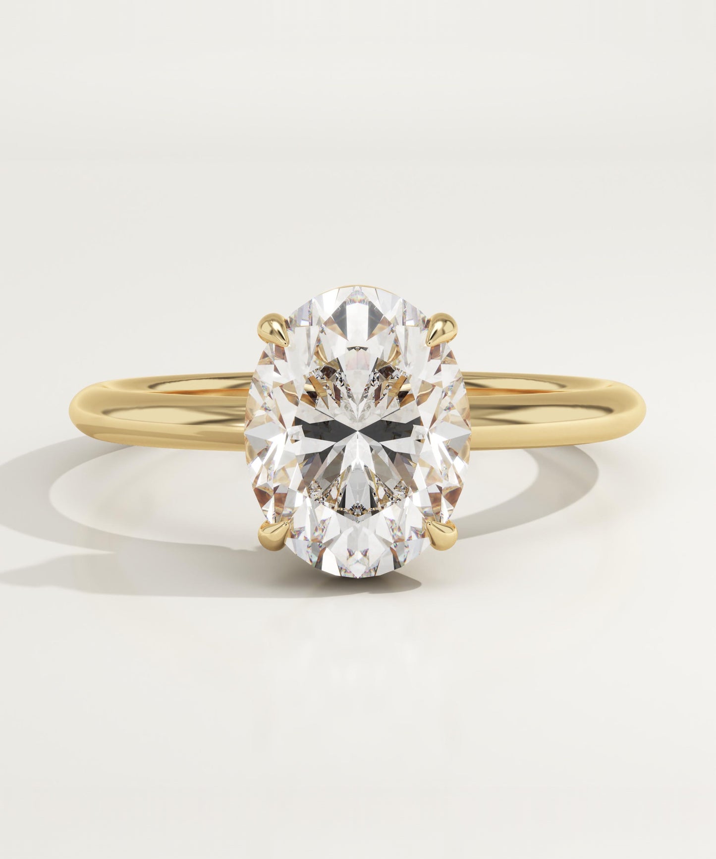 1.75 CT Oval Cut Solitaire Moissanite Engagement Ring