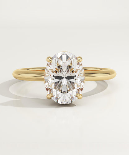 1.75 CT Oval Cut Solitaire Moissanite Engagement Ring