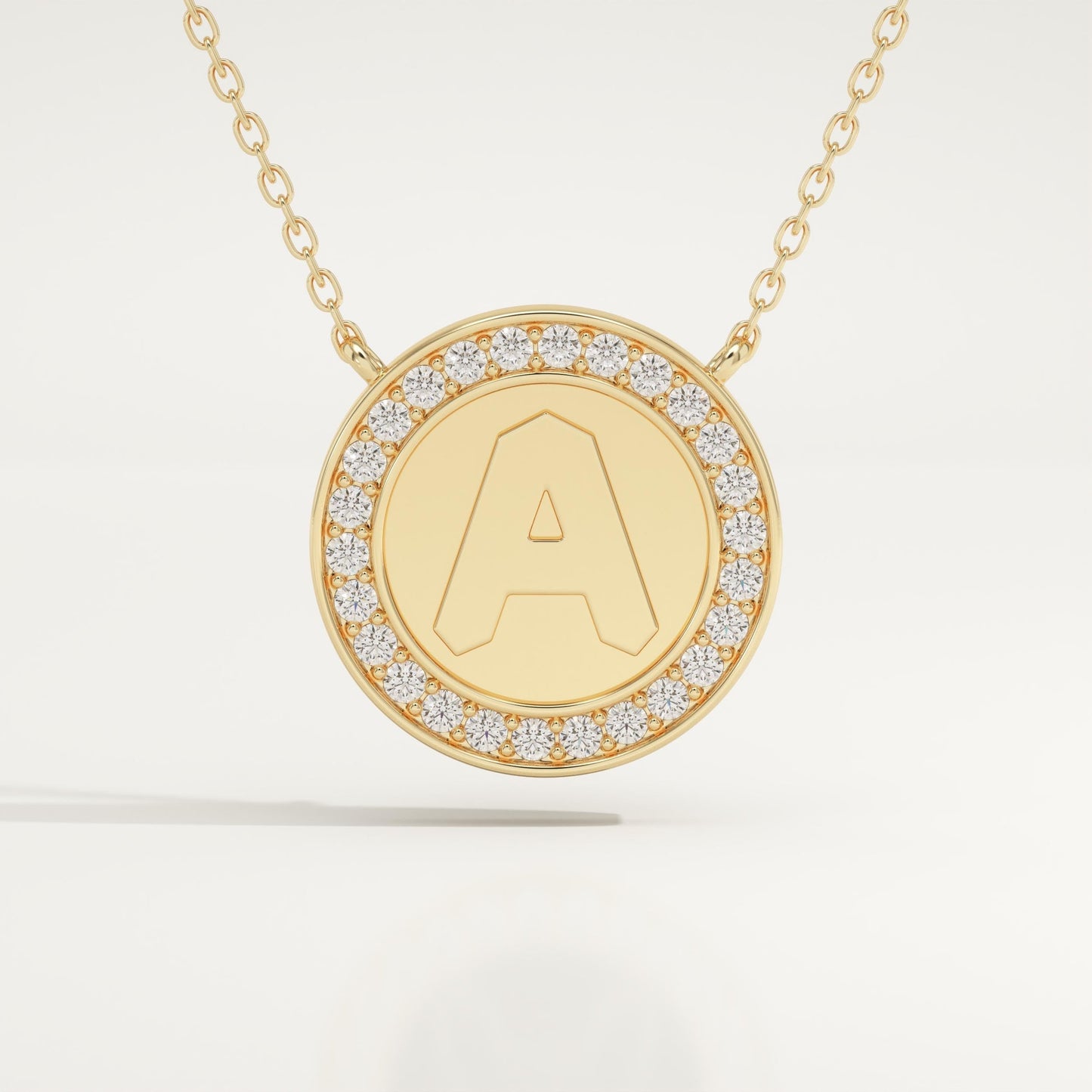 0.17 TCW Round Lab-Grown Diamond A Initial Necklace