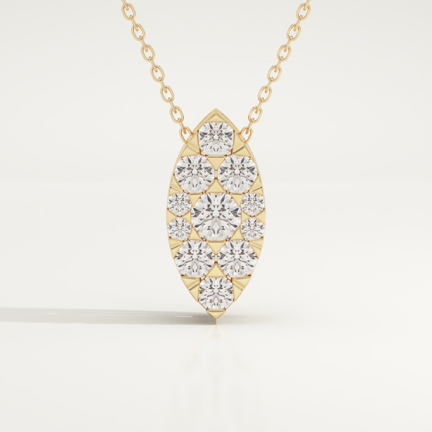 0.7 TCW Round Lab-Grown Diamond Marquise Charm Necklace