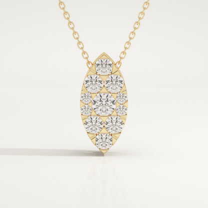 0.7 TCW Round Lab-Grown Diamond Marquise Charm Necklace