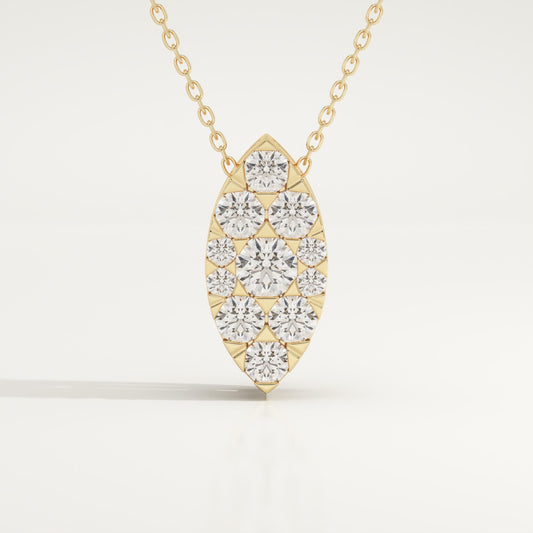 0.7 TCW Round Lab-Grown Diamond Marquise Charm Necklace