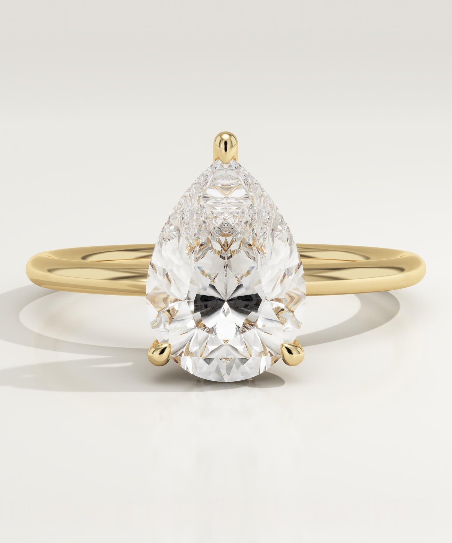 Pear Cut Hidden Halo Lab-Grown Diamond Engagement Ring
