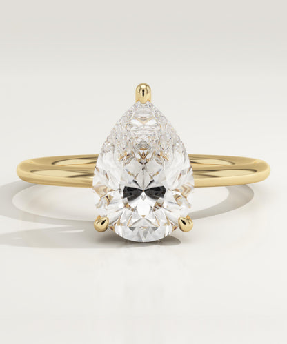 Pear Cut Hidden Halo Lab-Grown Diamond Engagement Ring