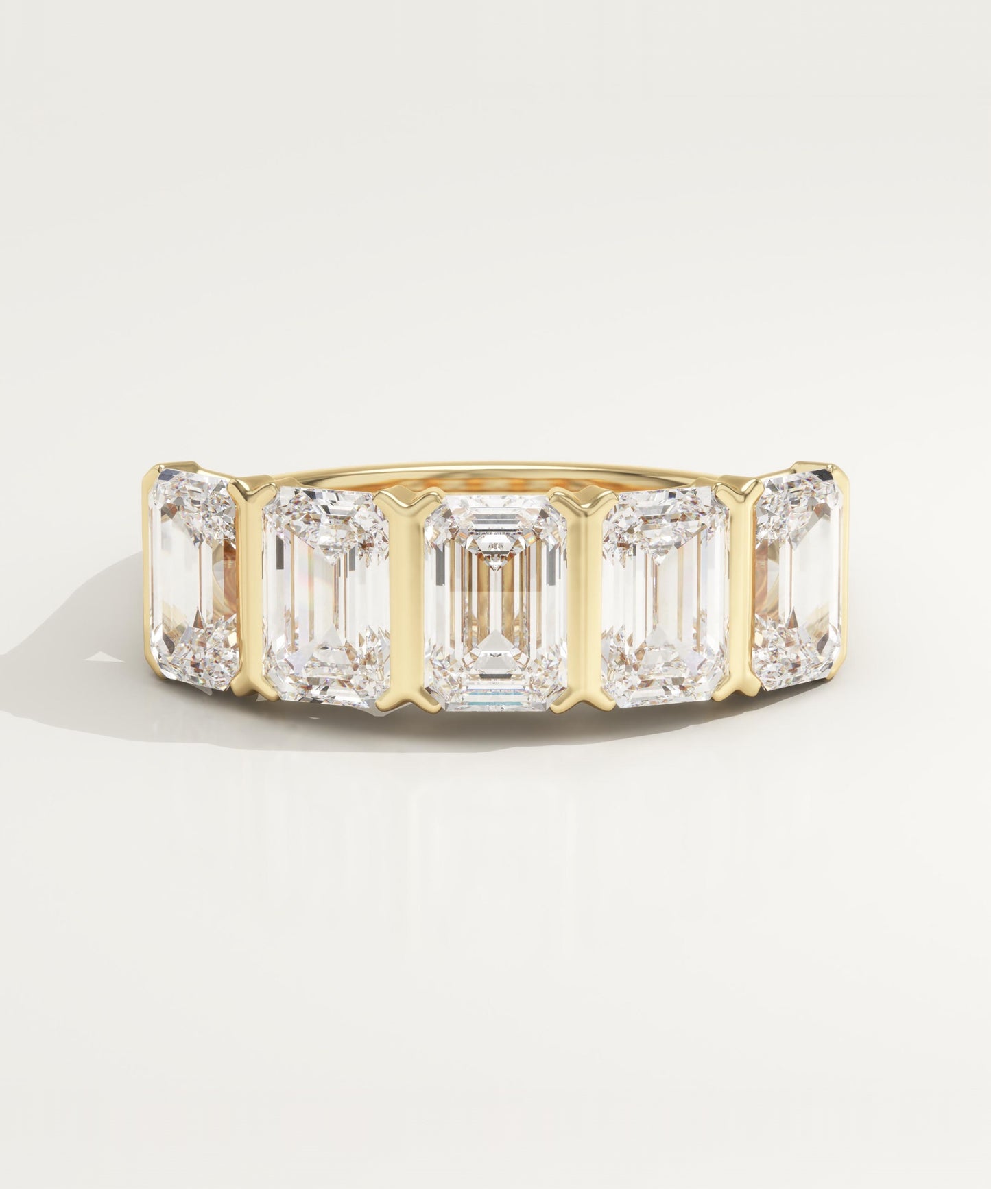2.5 TCW Emerald Lab-Grown Diamond Half Eternity Wedding Band