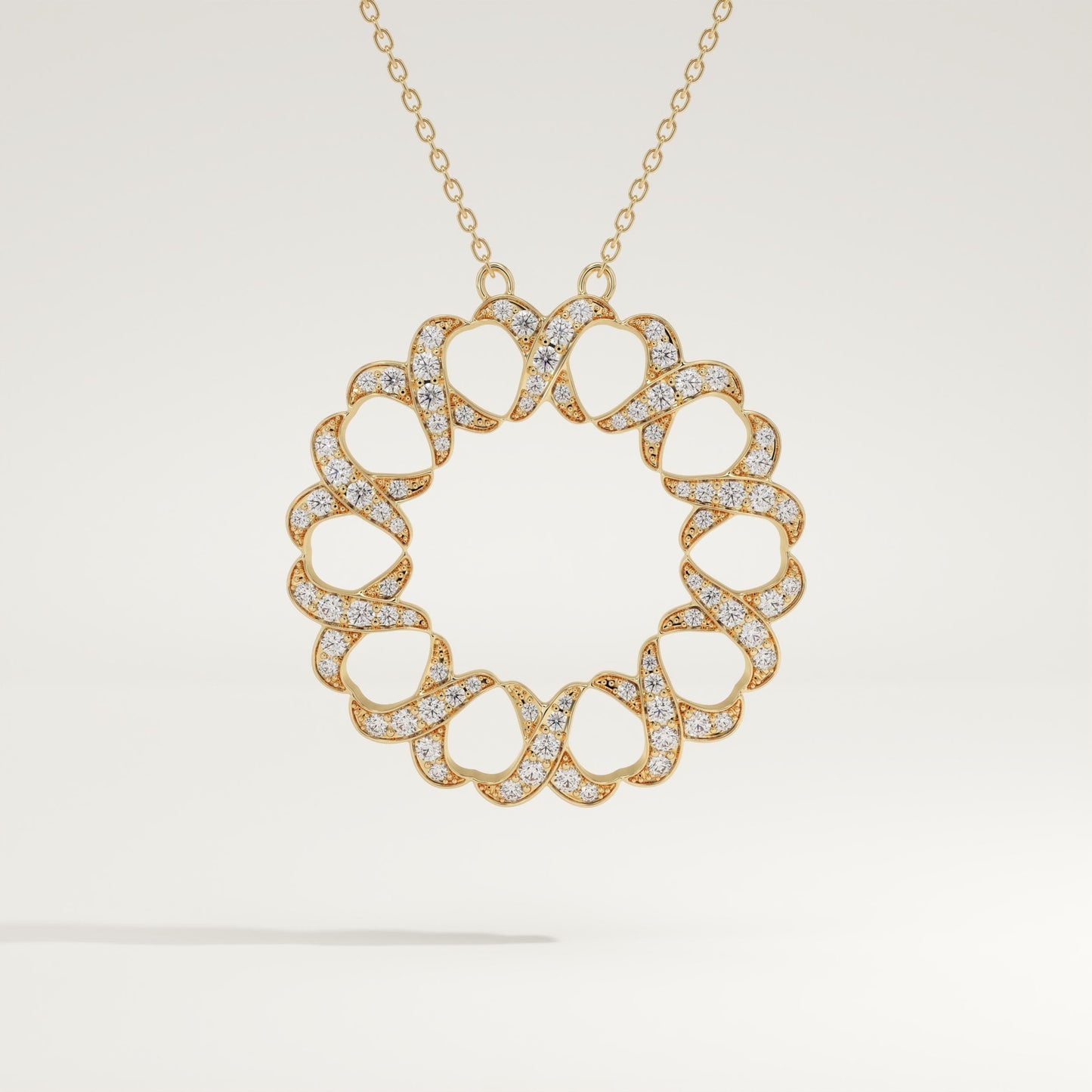 0.302 TCW Round Lab-Grown Diamond Charm Necklace