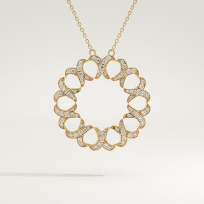 0.302 TCW Round Lab-Grown Diamond Charm Necklace