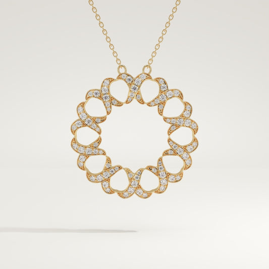 0.302 TCW Round Lab-Grown Diamond Charm Necklace