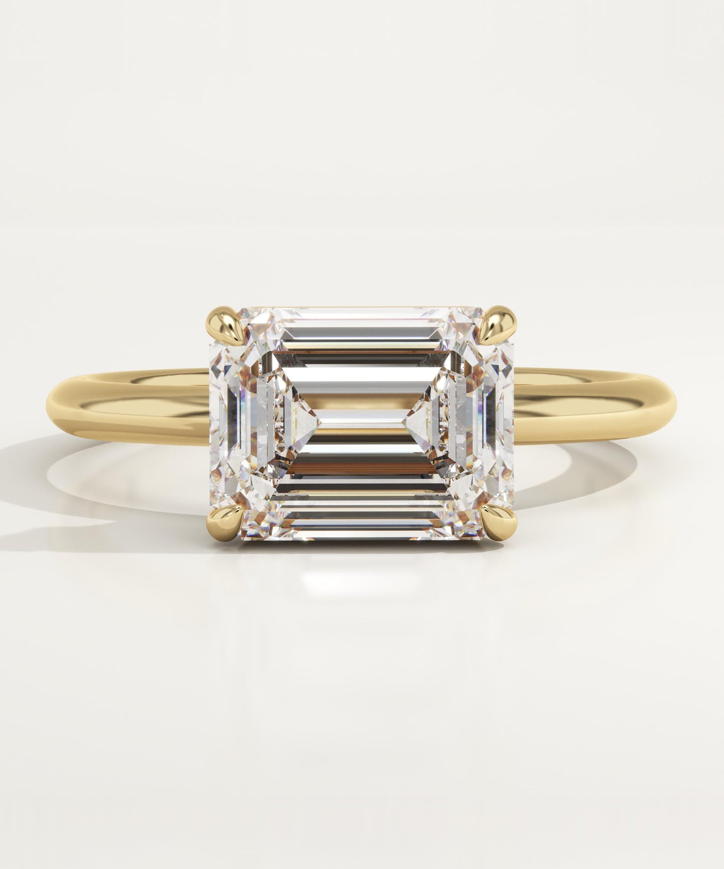2 CT Emerald Cut Solitaire Moissanite Engagement Ring