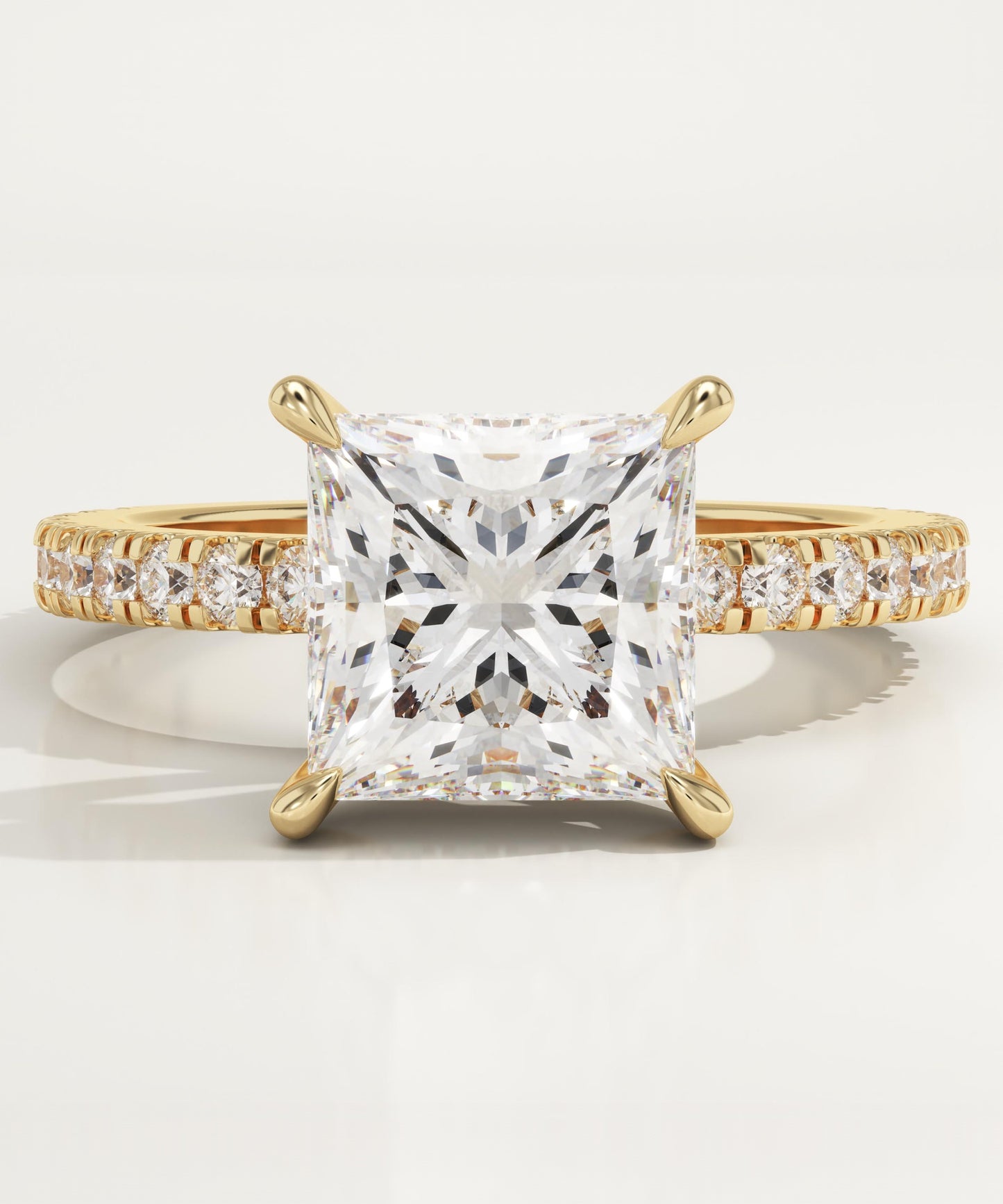 Princess Cut Hidden Halo & Pave Lab-Grown Diamond Engagement Ring