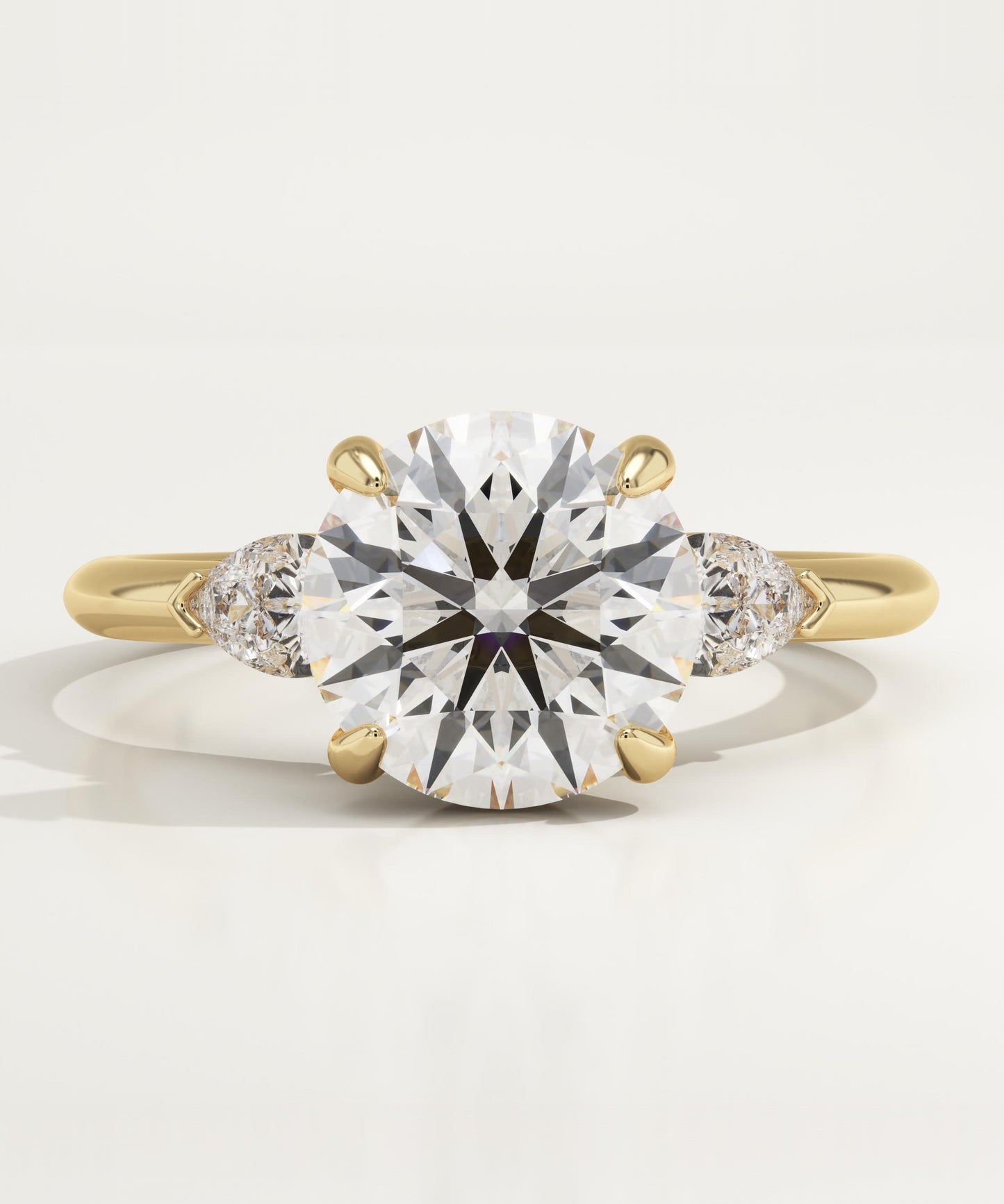 2 CT Round Cut Three Stone Moissanite Engagement Ring