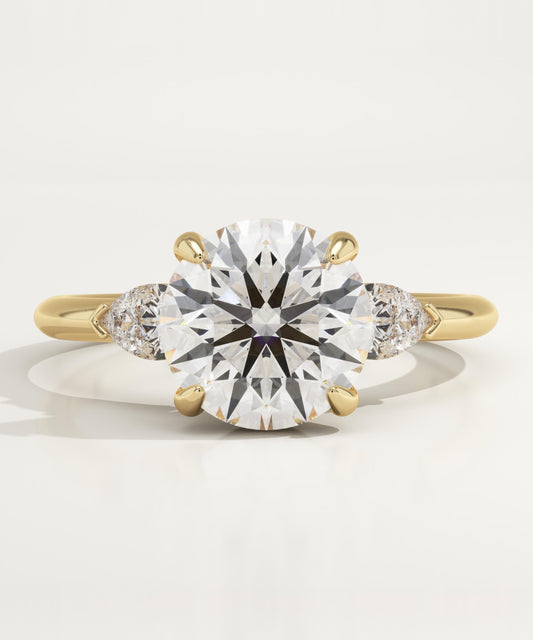 2 CT Round Cut Three Stone Moissanite Engagement Ring