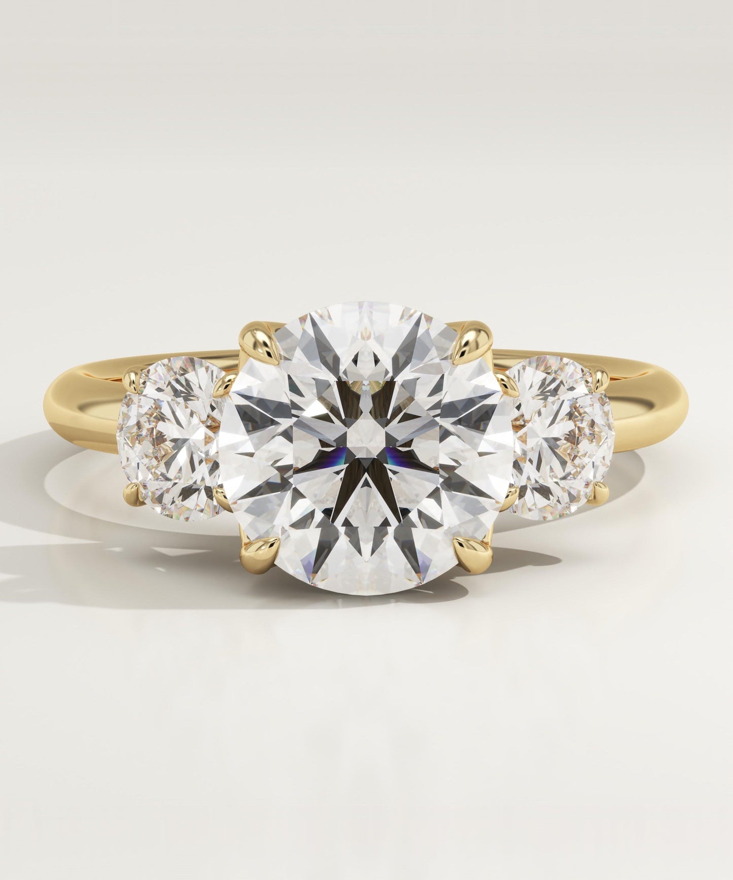 Round Cut Three Stone Lab-Grown Diamond Engagement Ring