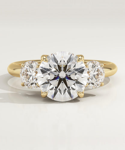 Round Cut Three Stone Lab-Grown Diamond Engagement Ring