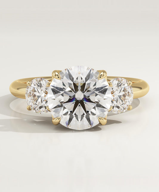 Round Cut Three Stone Lab-Grown Diamond Engagement Ring