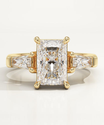 Radiant Cut Three Stone Lab-Grown Diamond Engagement Ring