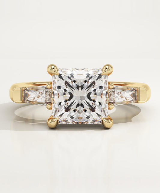 Princess Cut Three Stone Lab-Grown Diamond Engagement Ring
