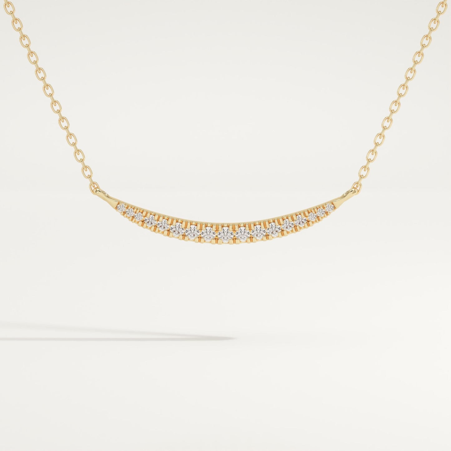 0.091 TCW Round Lab-Grown Diamond Smile Charm Necklace