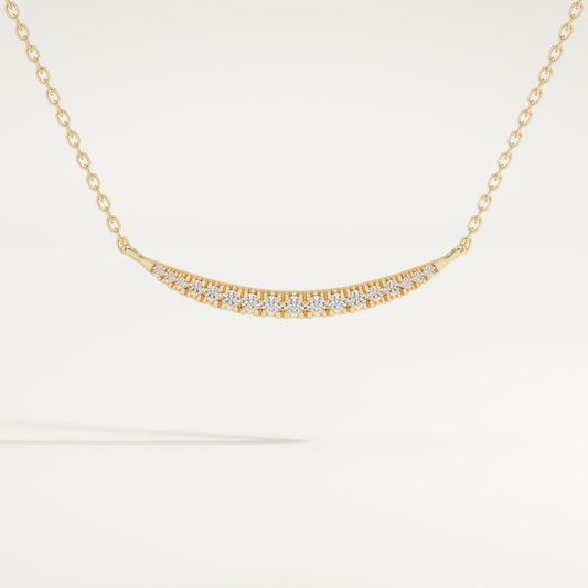 0.091 TCW Round Lab-Grown Diamond Smile Charm Necklace