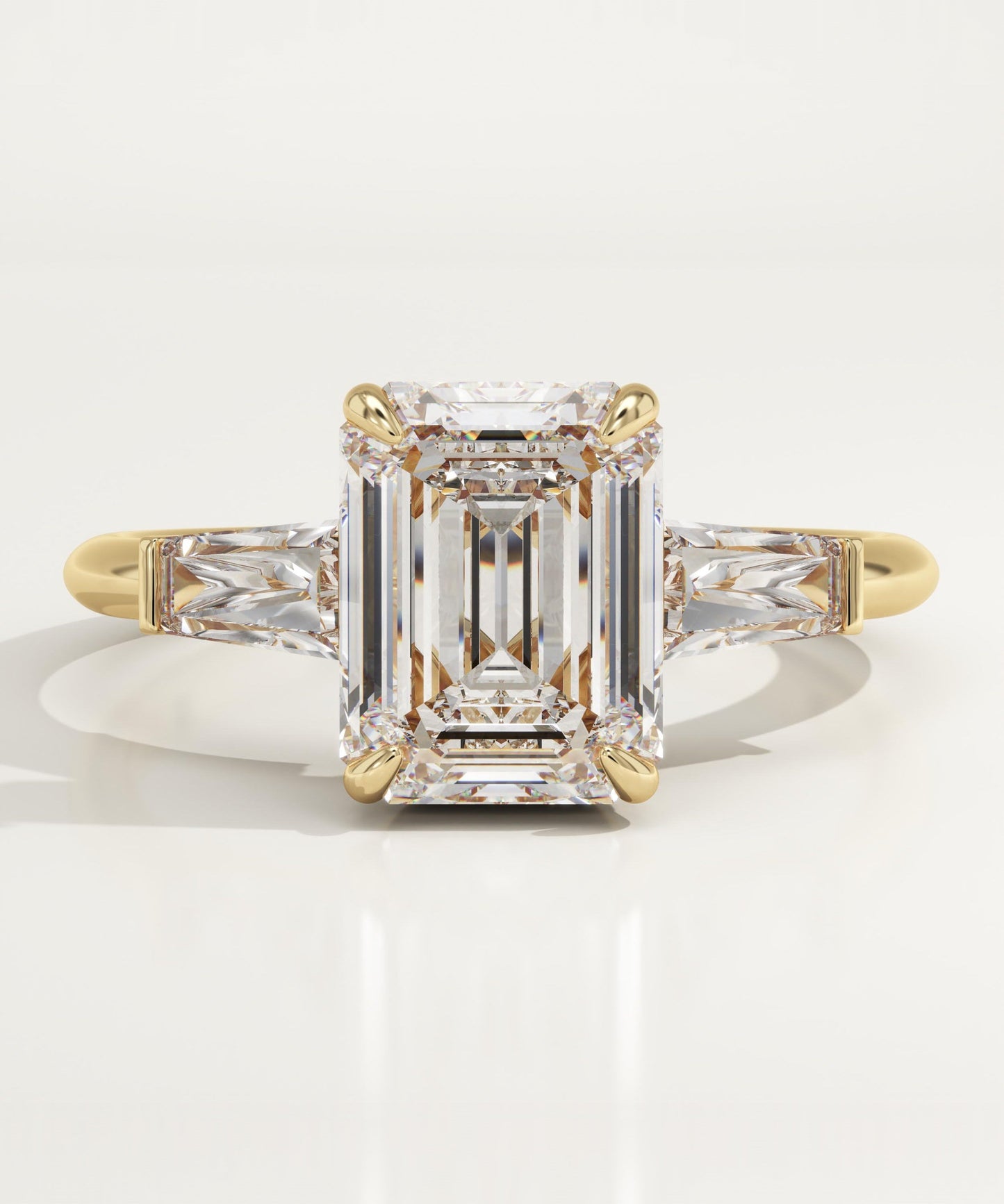 Emerald Cut Three Stone Lab-Grown Diamond Engagement Ring