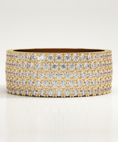 2.14 TCW Round Lab-Grown Diamond Multi Stone Wedding Band For Men
