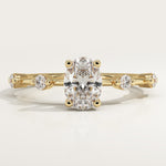 2.0 CT Oval Cut Dainty Pave Lab-Grown Diamond Engagement Ring