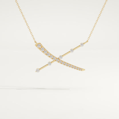 0.34 TCW Round Lab-Grown Diamond X Initial Necklace