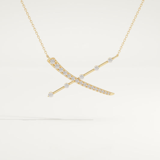 0.34 TCW Round Lab-Grown Diamond X Initial Necklace