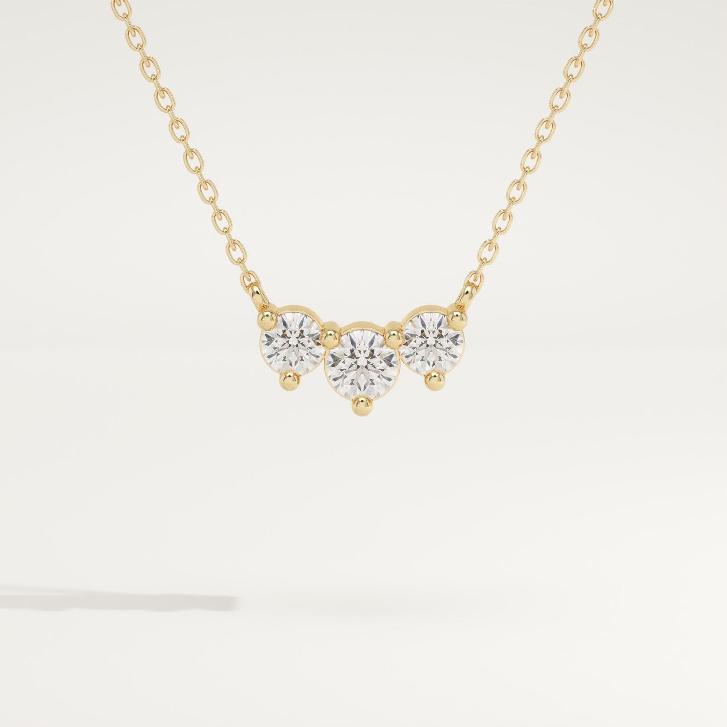 0.35 TCW Round Lab-Grown Diamond Three Stone Charm Necklace