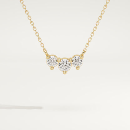 0.35 TCW Round Lab-Grown Diamond Three Stone Charm Necklace